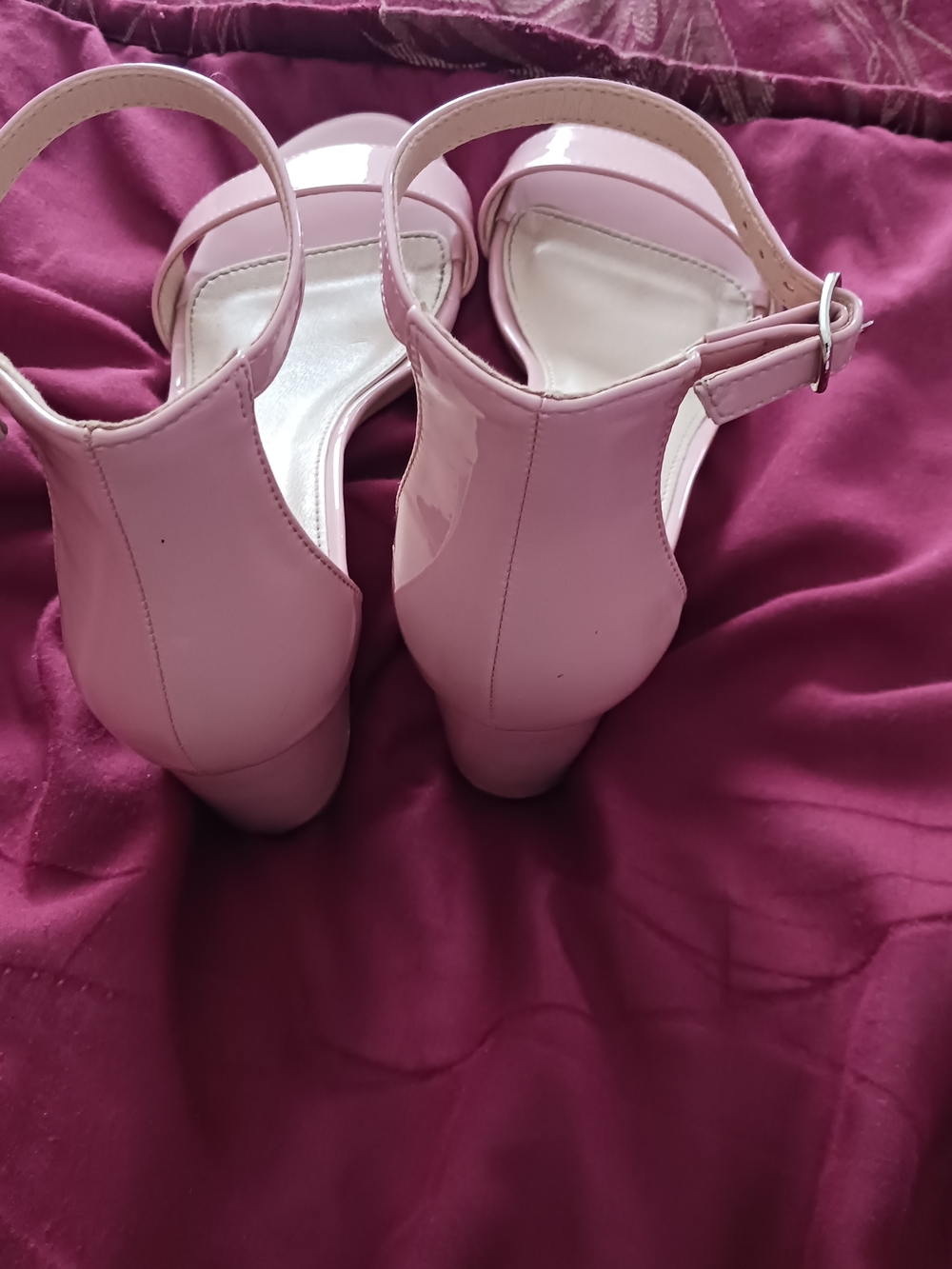 Adams Pink Block Heel Ankle-Strap Sandals - Picture 4 of 9